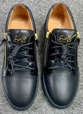 Giuseppe Zanotti Black Gold-Zip Low-Top Sneakers