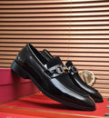 Salvatore Ferragamo Black Bit Loafers - Stacked Heel