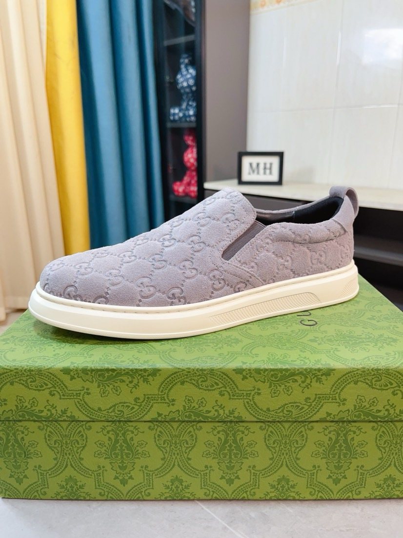 Gucci Men's Embossed Slip-On Sneakers
