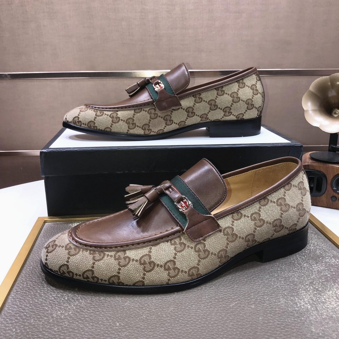 Gucci Monogram Tassel Loafers