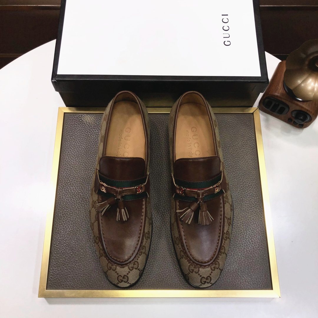 Gucci Monogram Tassel Loafers