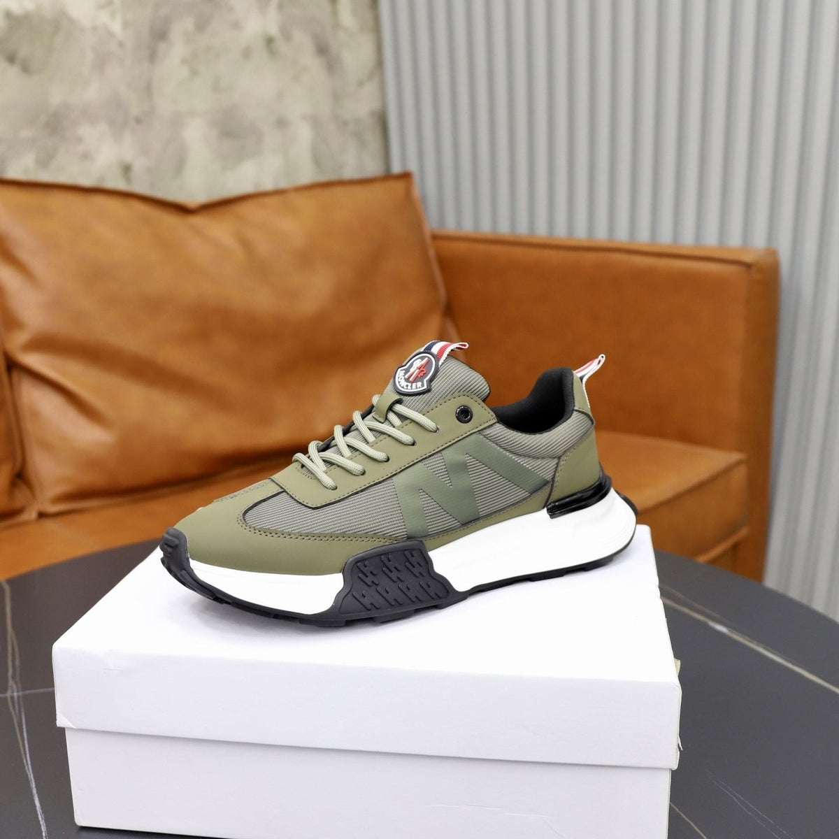 Moncler Men's Contrast Sole Low-Top Sneakers