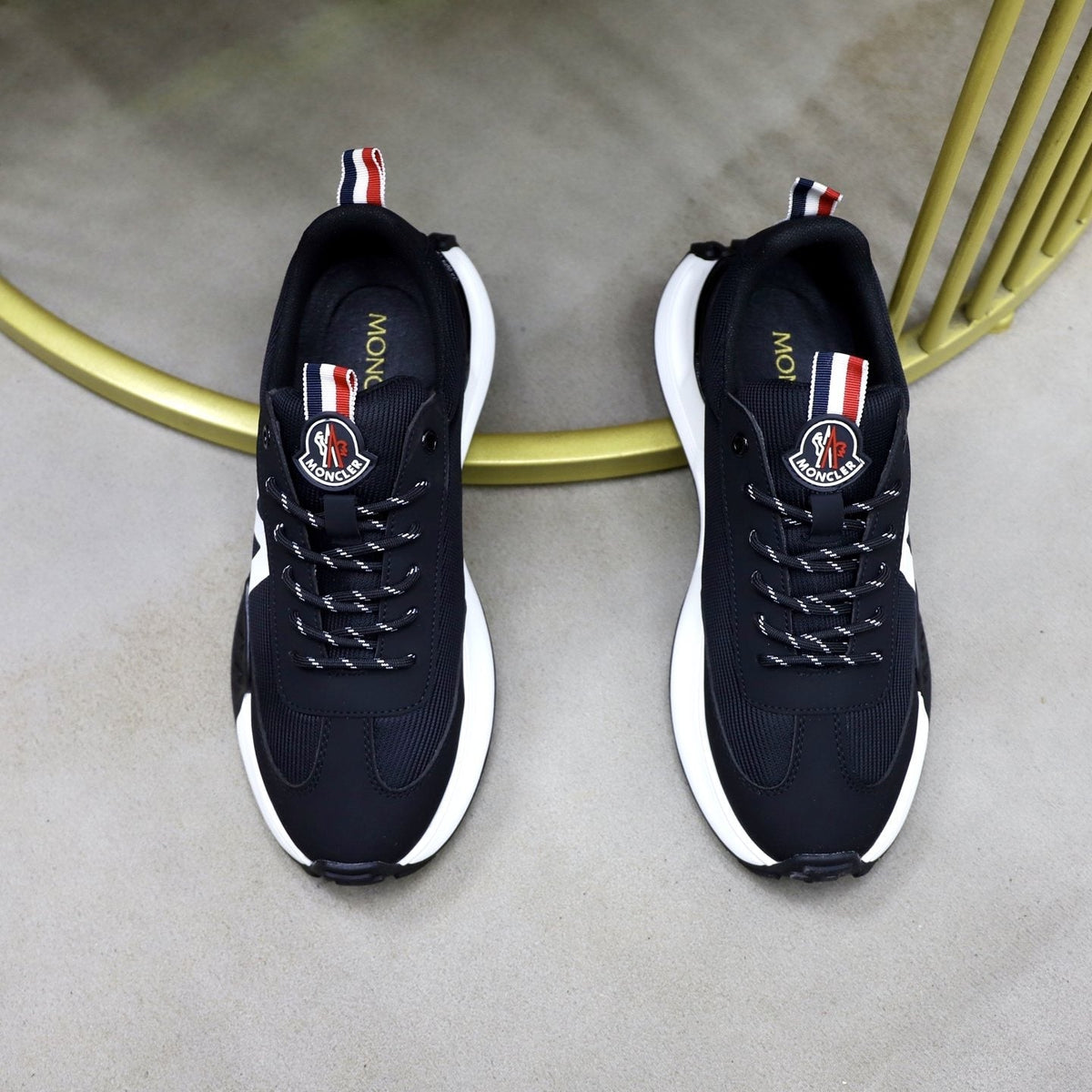Moncler Men's Contrast Sole Low-Top Sneakers