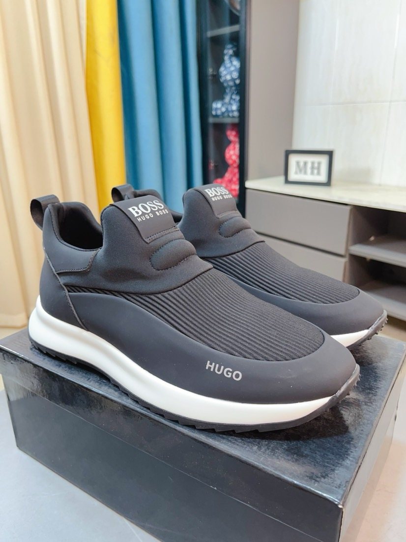 BOSS Ribbed Slip-On Sneakers