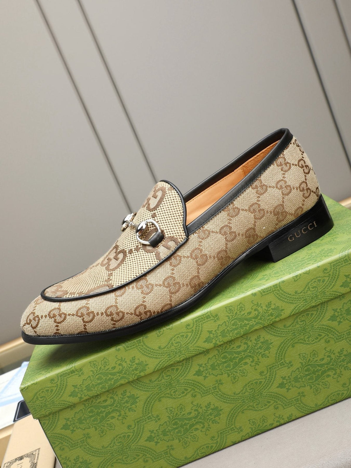 Gucci Monogram Bit Loafers