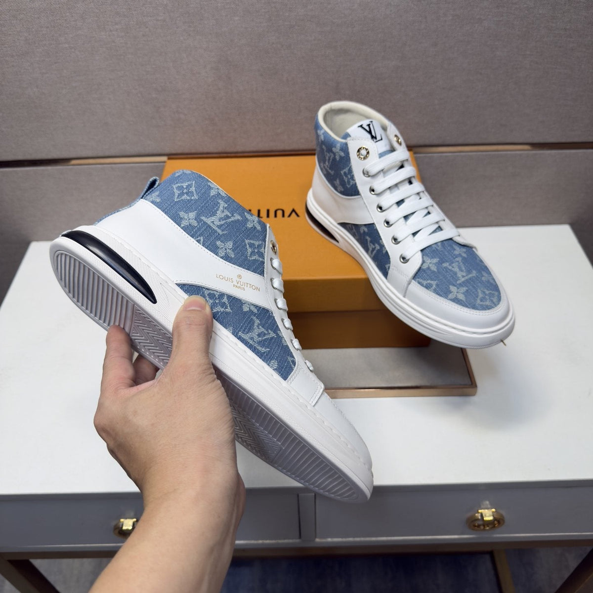 Louis Vuitton Patterned High-Top Sneakers