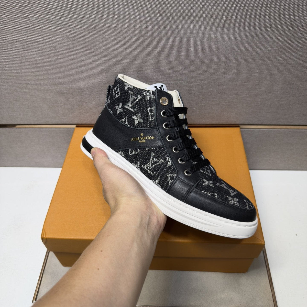 Louis Vuitton Patterned High-Top Sneakers