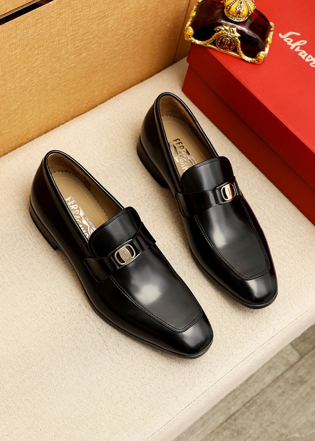 Salvatore Ferragamo Men's Buckle Slip-On Loafers