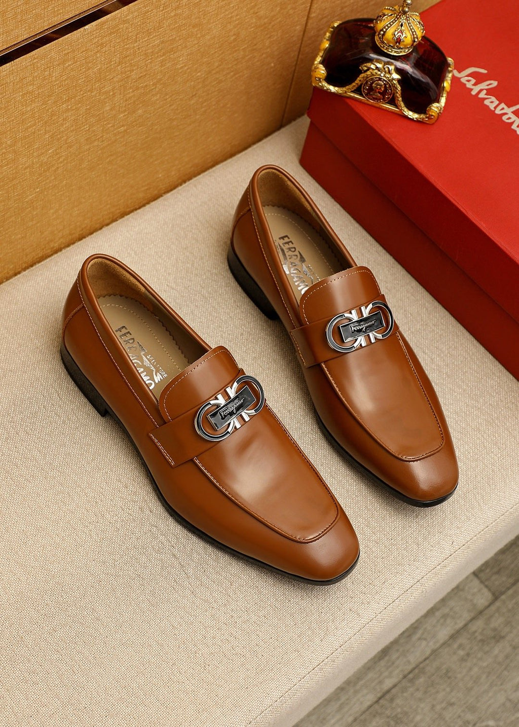 Salvatore Ferragamo Men's Buckle Slip-On Loafers