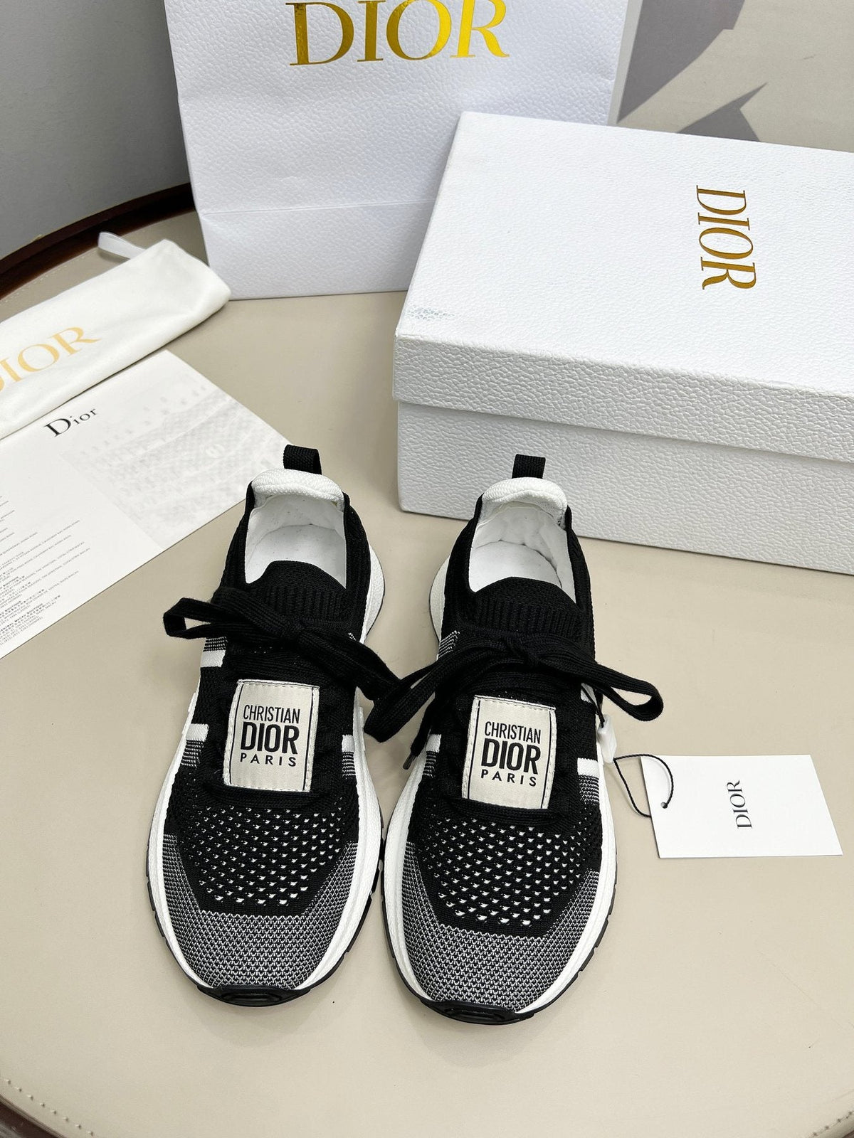 Dior Knit Lace-Up Sneakers - Padded Collar