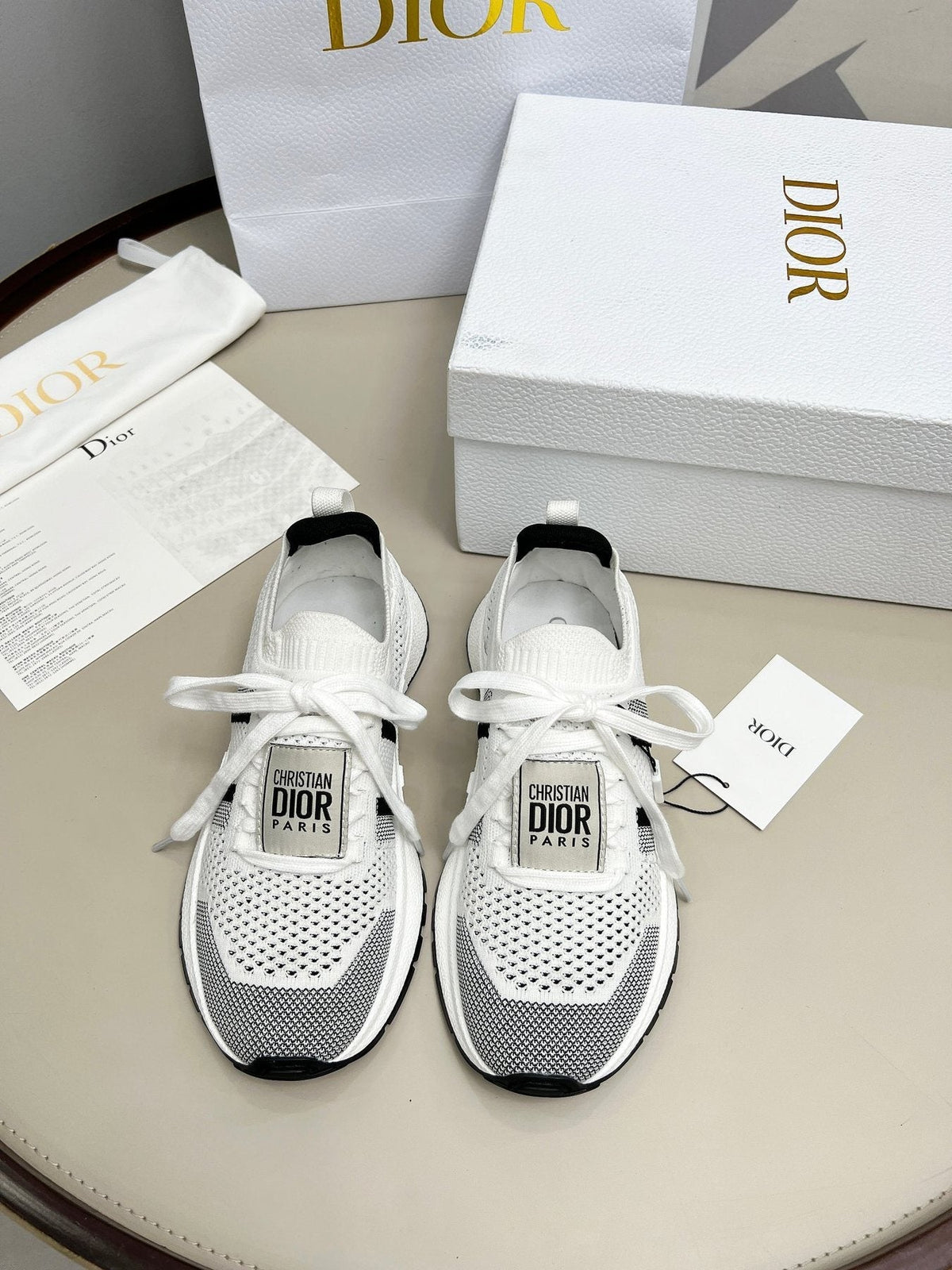 Dior Knit Lace-Up Sneakers - Padded Collar