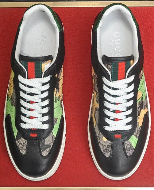 Gucci Men's Patterned Panel Low-Top Sneakers - Contrast Sole