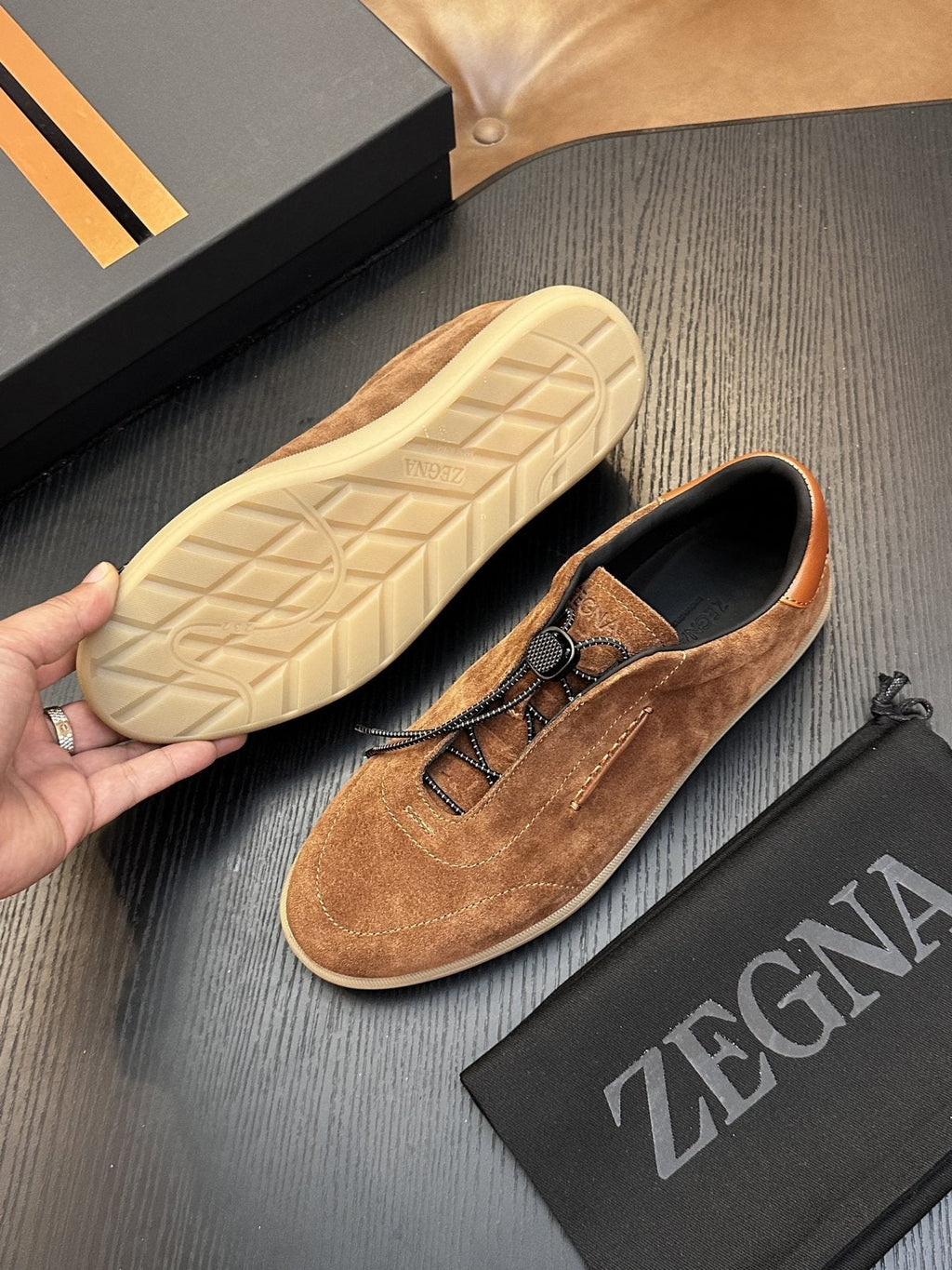 Zegna Triple Stitch Low-Top Sneakers