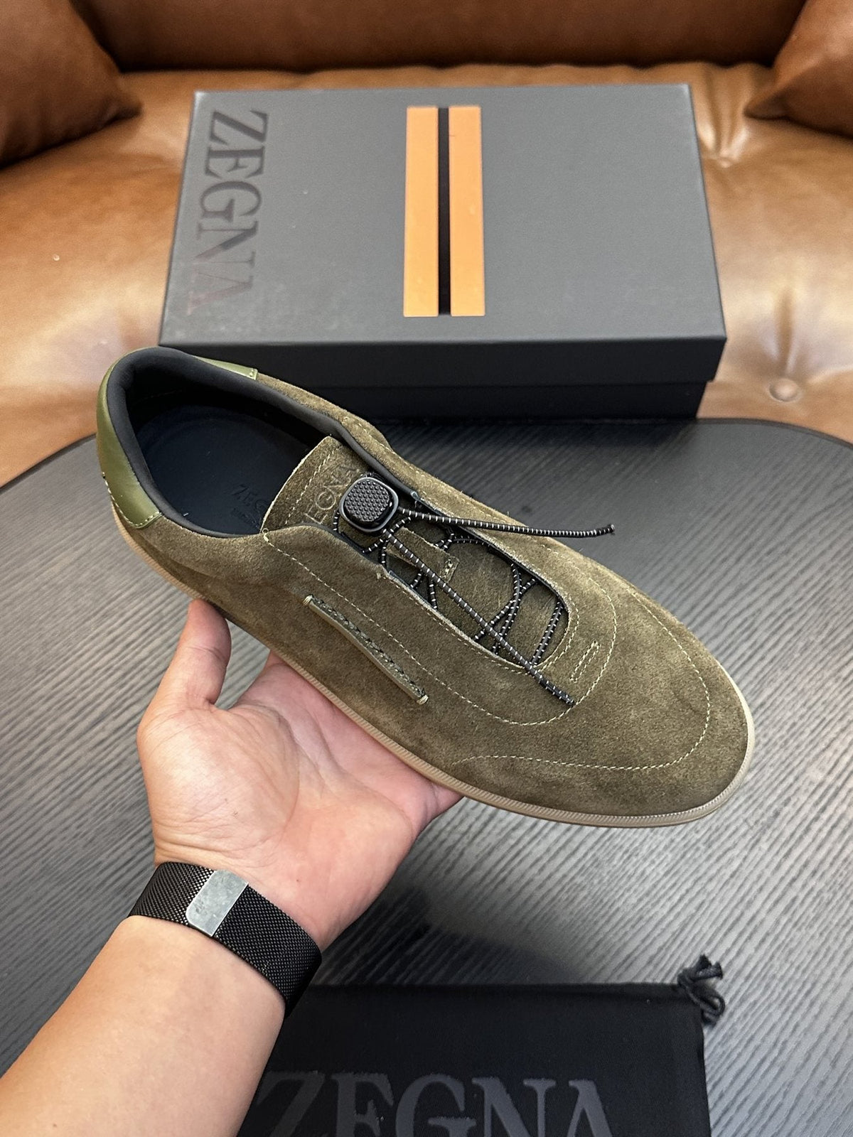 Zegna Triple Stitch Low-Top Sneakers