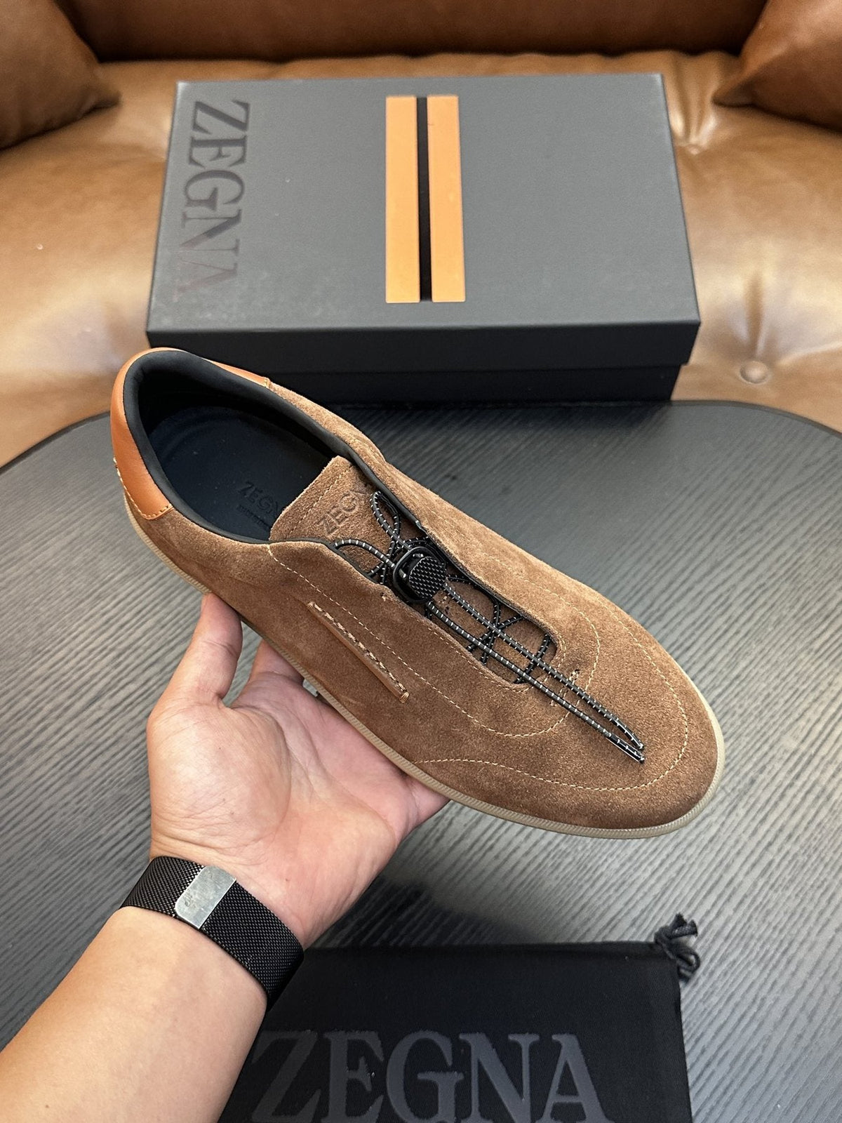 Zegna Triple Stitch Low-Top Sneakers