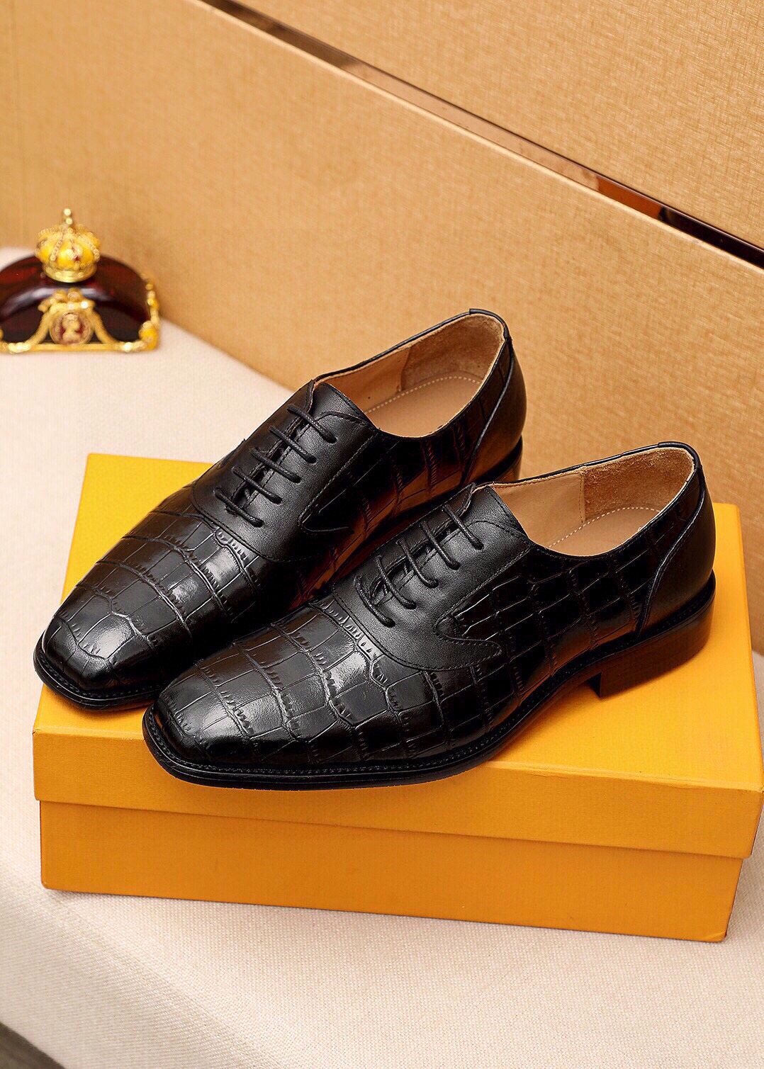 Louis Vuitton Embossed Lace-Up Dress Shoes