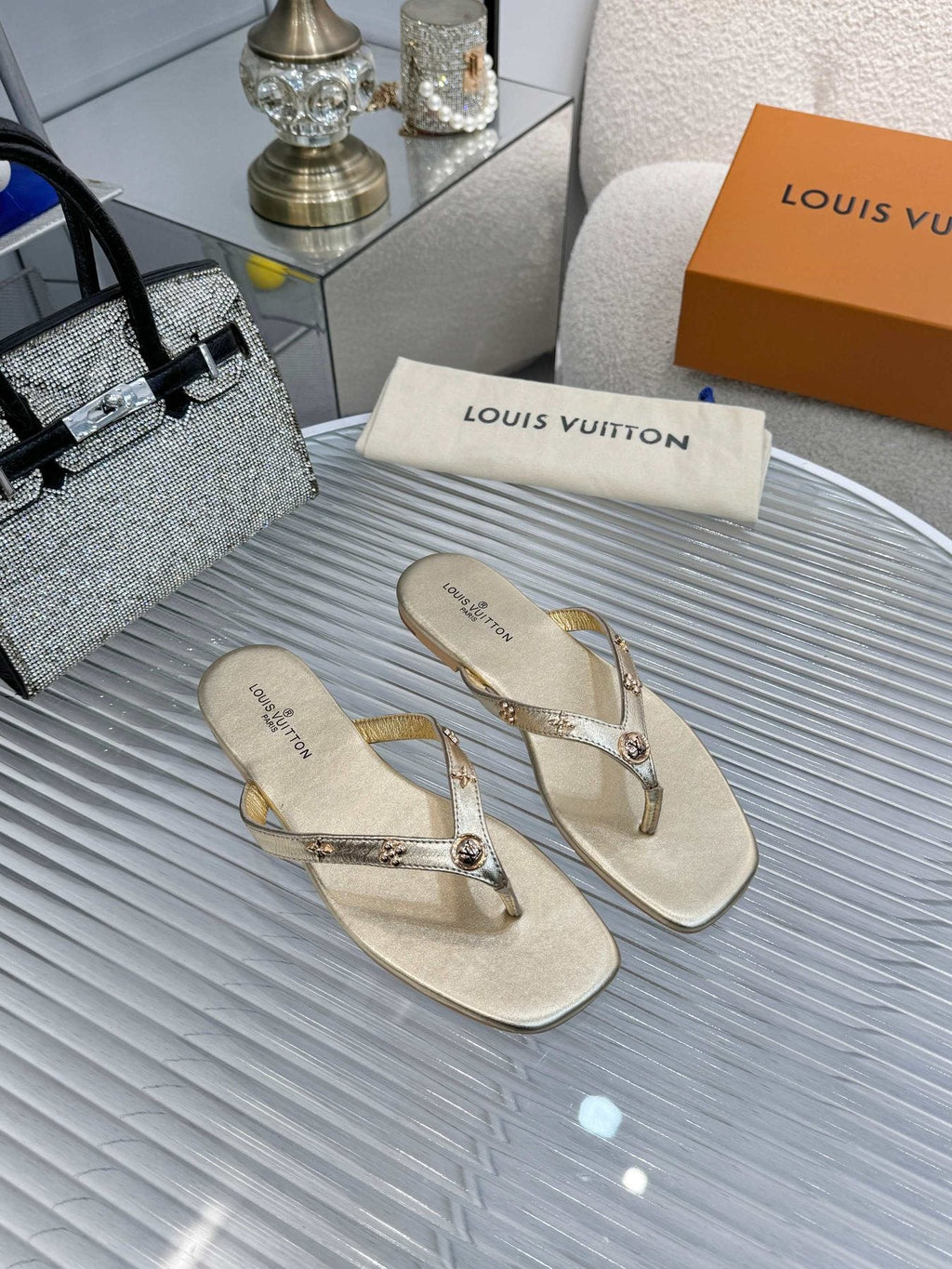 Louis Vuitton Metal-Detail Thong Sandals
