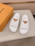 Louis Vuitton Embossed Men's Slide Sandals - Molded Sole