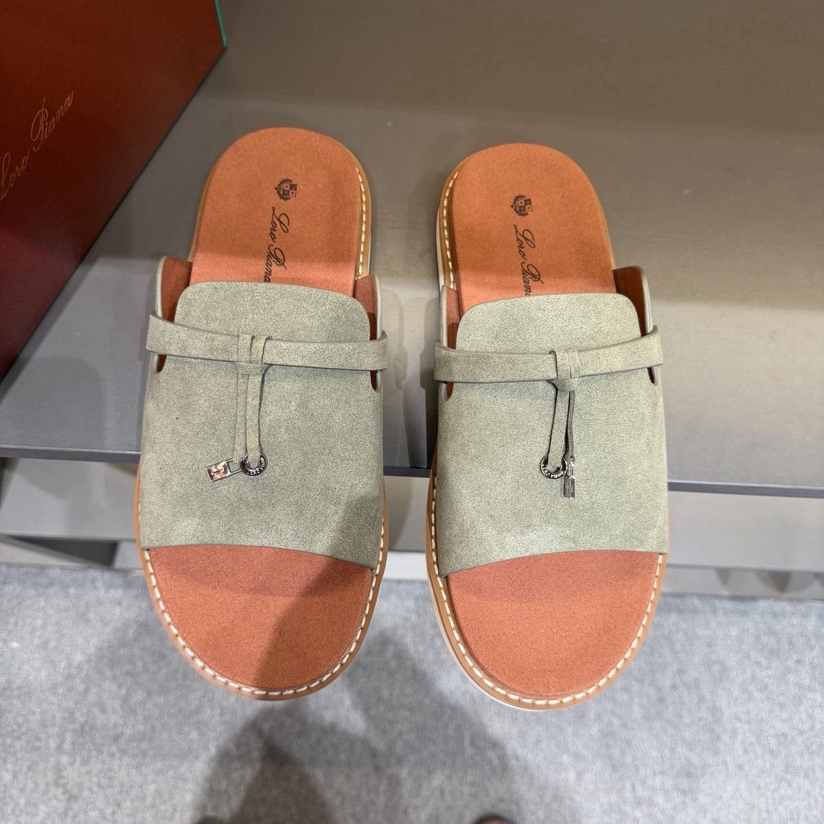 Loro Piana Men's Leather Slide Sandals - Leather Upper And Lining