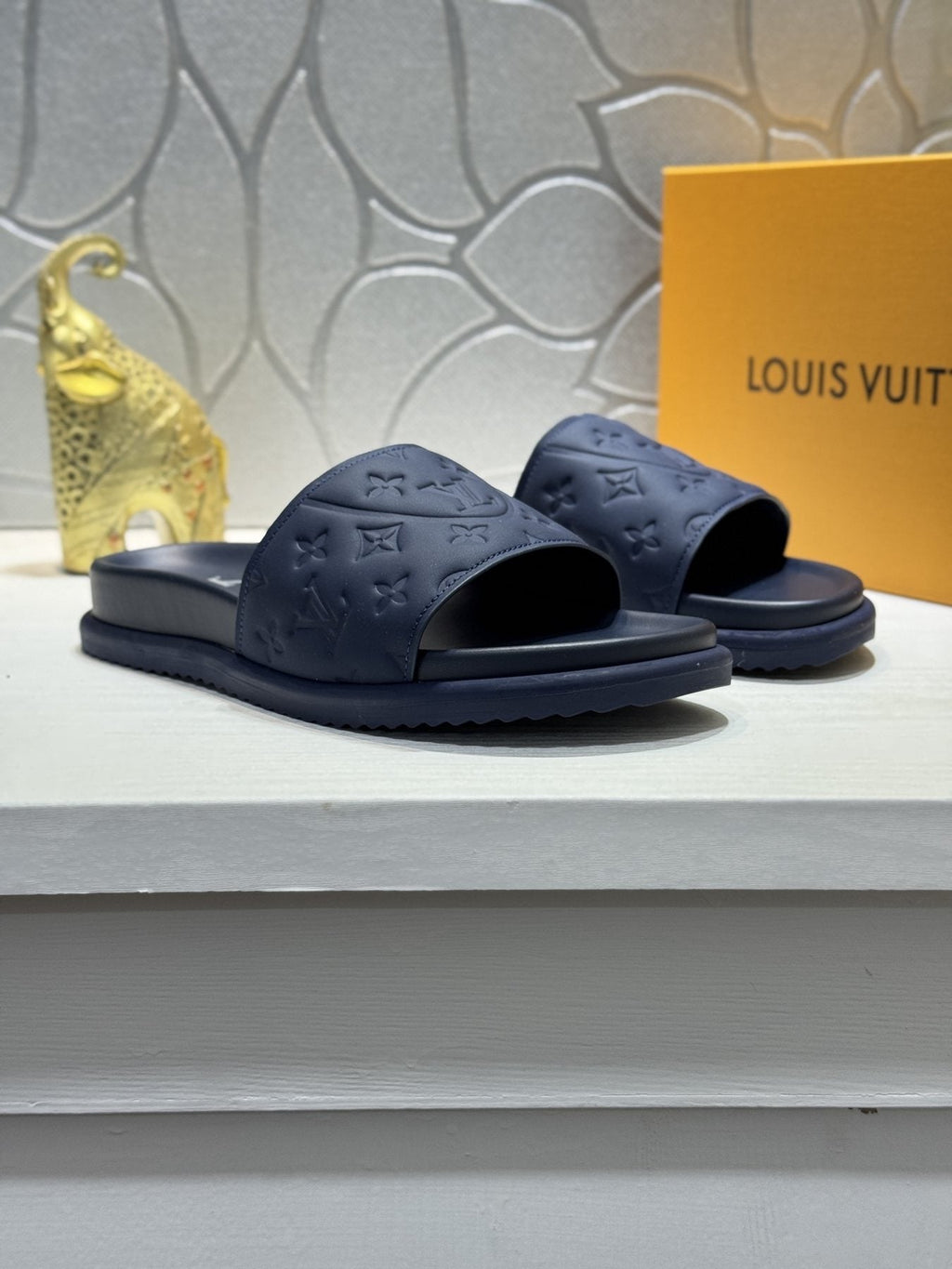 Louis Vuitton Embossed Slide Sandals