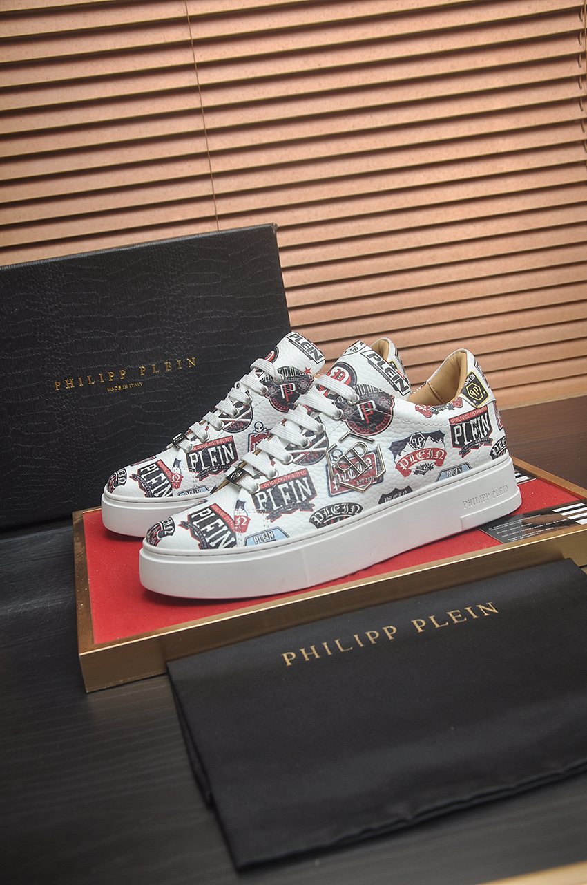 Philipp Plein Graphic Print Low-Top Sneakers - Platform-Style Sole