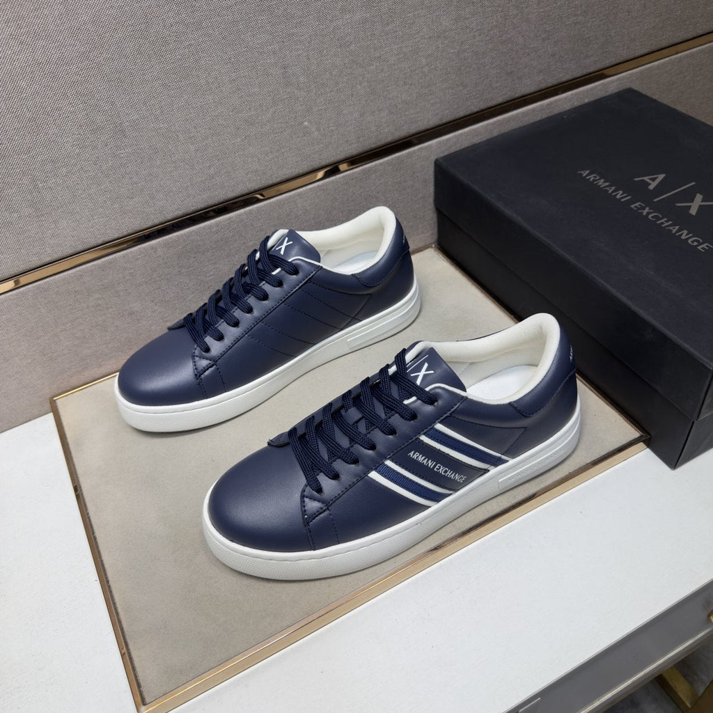 Armani Men's Striped Low-Top Sneakers