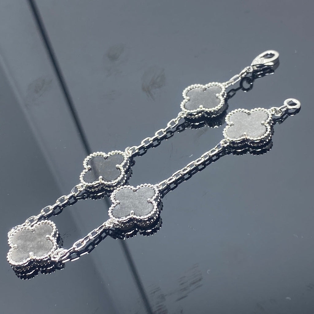 Van Cleef & Arpels CLOVER BRACELET 5 MOTIF DARK SILVER