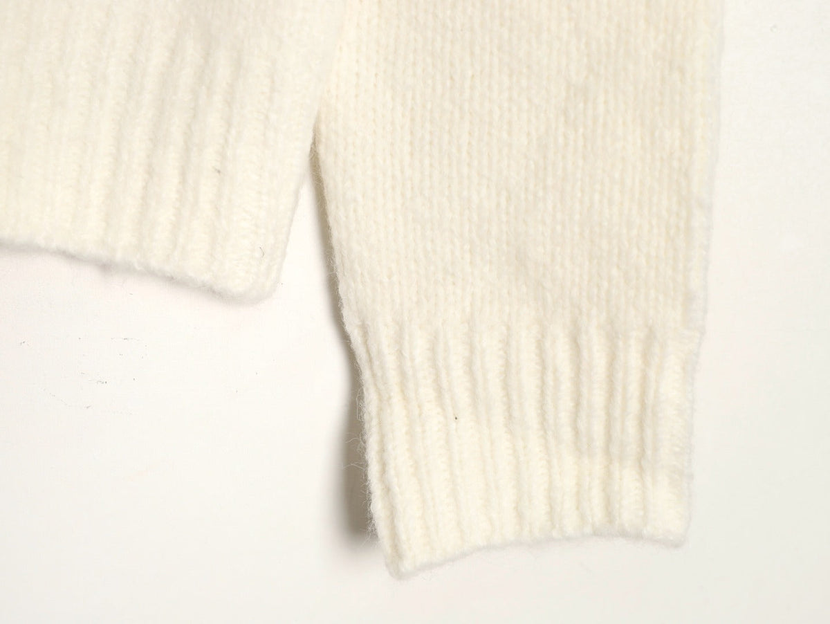 Louis Vuitton 22FW Large LV-Motif Knit Sweater - Ivory