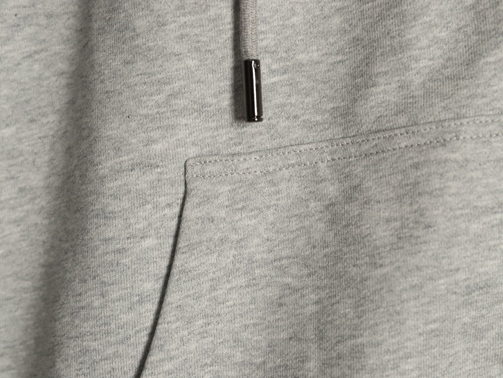 Burberry Logo-Detail Check-Panel Hooded Zip Jacket - Light Gray