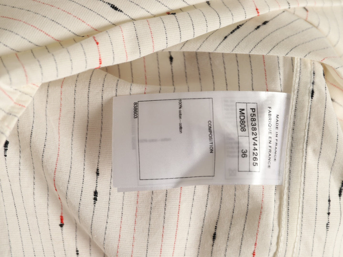 Chanel Stripe and Motif Long-Sleeve Shirt - Cream