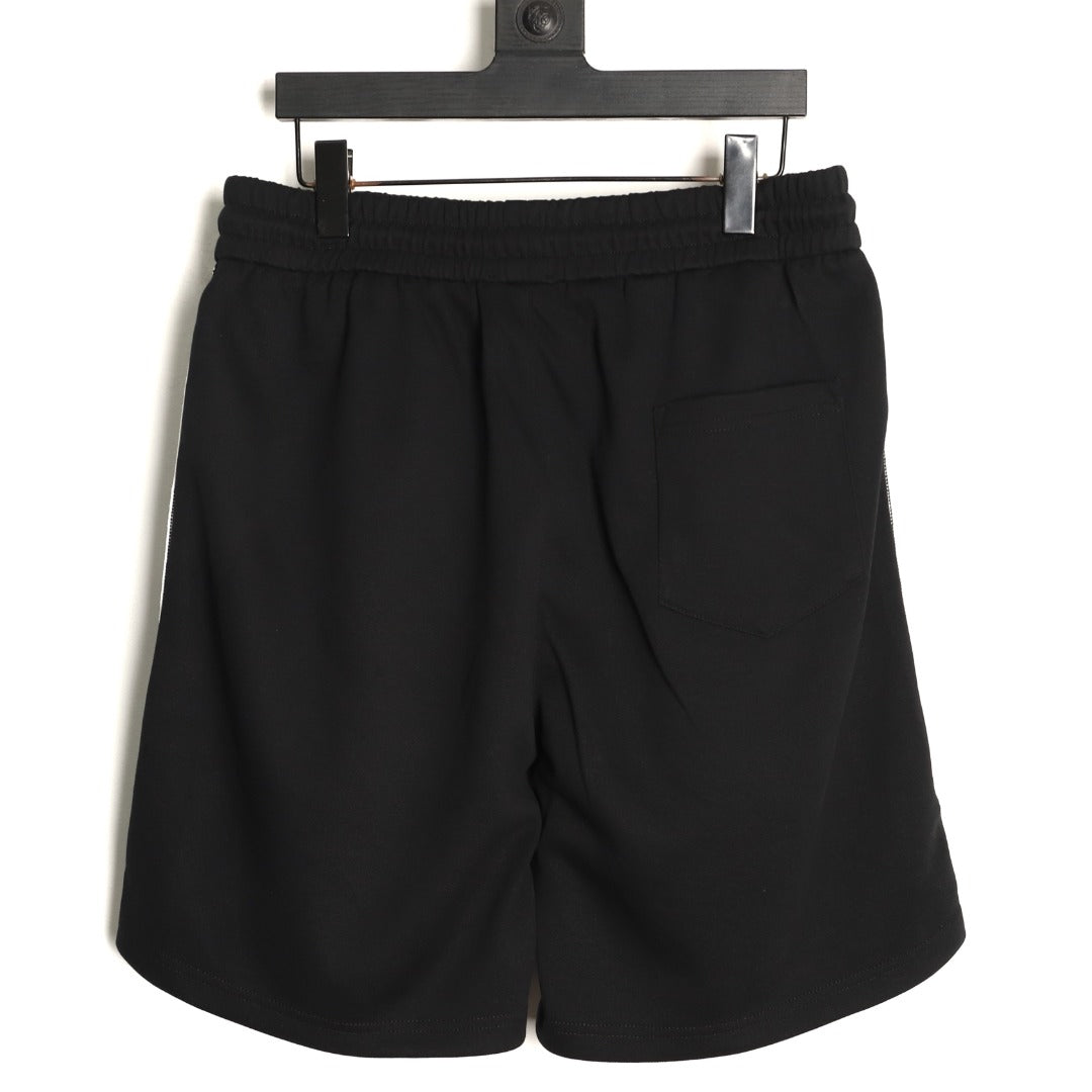 Dior Monogram-Style Side-Tape Shorts - Black