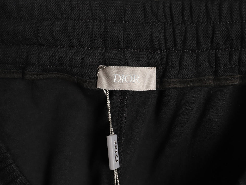 Dior Monogram-Style Side-Tape Shorts - Black